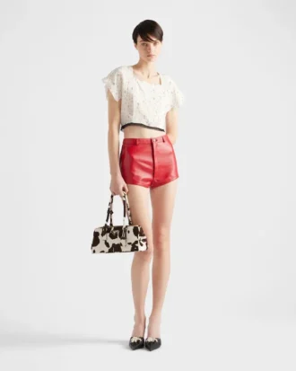Pantalones culotte de piel napa Pantalones culotte de piel napa