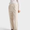 Pantalones de algodón de pierna ancha Pantalones de algodón de pierna ancha