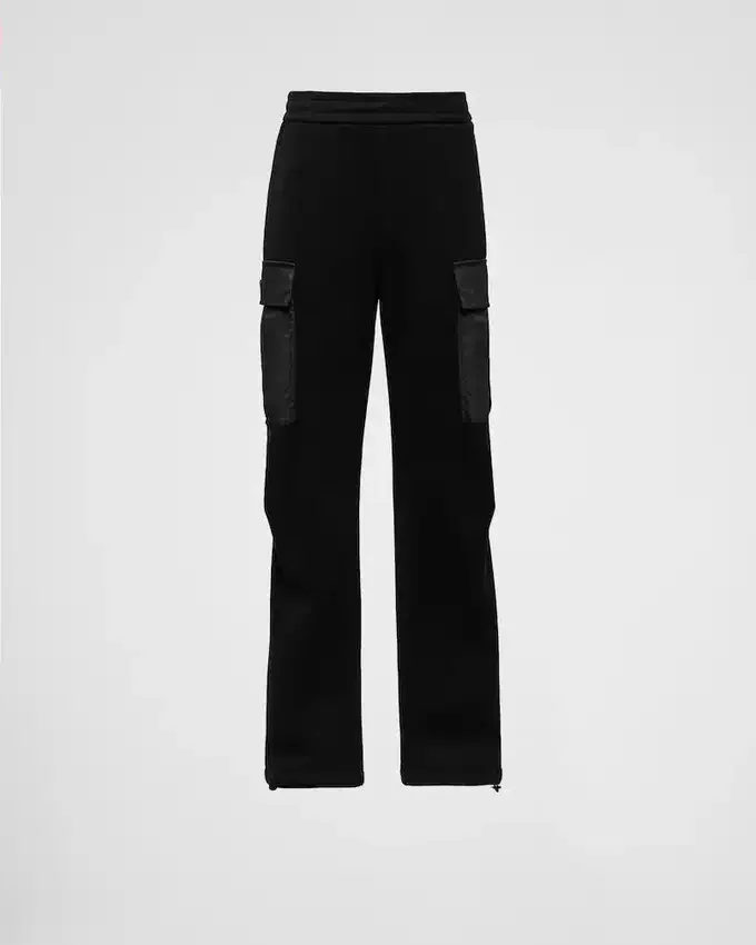 Pantalones de felpa de algodón con detalles de Re-Nylon Pantalones de felpa de algodón con detalles de Re-Nylon