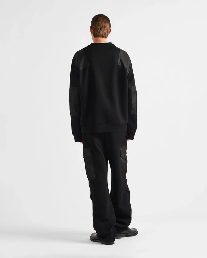 Pantalones de felpa de algodón con detalles de Re-Nylon Pantalones de felpa de algodón con detalles de Re-Nylon