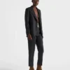 Pantalones de gabardina de lana con alfiler Pantalones de gabardina de lana con alfiler