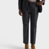Pantalones de gabardina de lana con alfiler Pantalones de gabardina de lana con alfiler