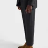 Pantalones de gabardina de lana con alfiler Pantalones de gabardina de lana con alfiler