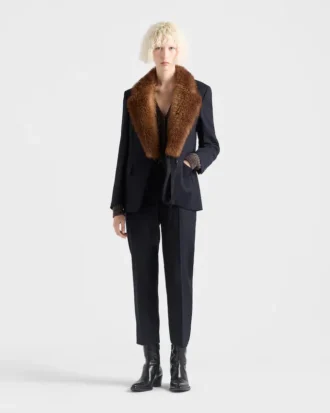 Pantalones de lana con costura rush Pantalones de lana con costura rush