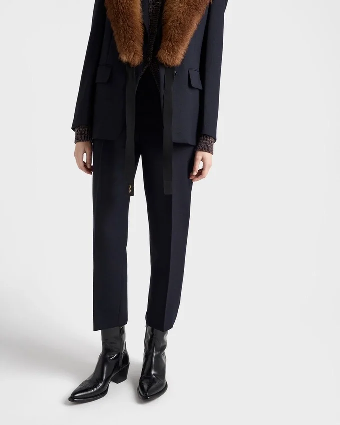 Pantalones de lana con costura rush Pantalones de lana con costura rush