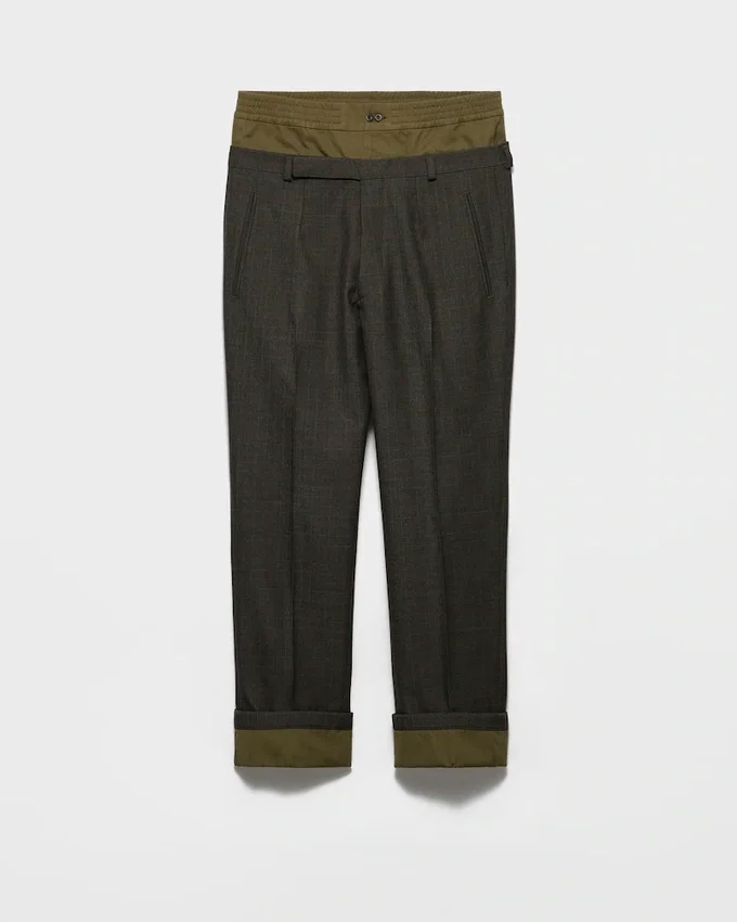 Pantalones de lana con detalles de algodón Pantalones de lana con detalles de algodón