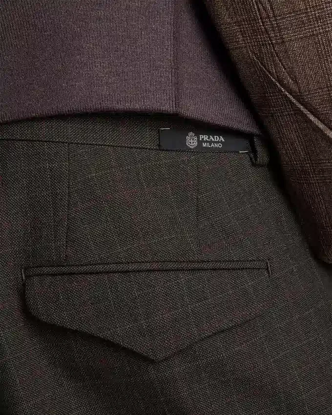 Pantalones de lana con detalles de algodón Pantalones de lana con detalles de algodón