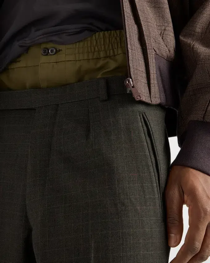 Pantalones de lana con detalles de algodón Pantalones de lana con detalles de algodón