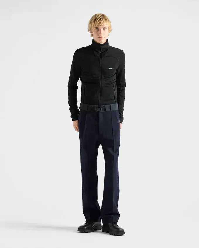 Pantalones de lana con detalles técnicos Pantalones de lana con detalles técnicos