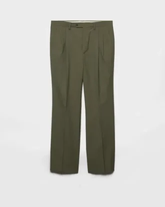 Pantalones de lana de pierna ancha