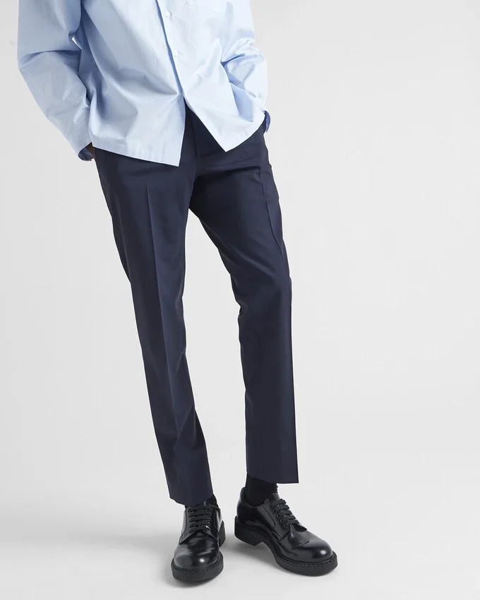 Pantalones de lana elástica ligera Pantalones de lana elástica ligera