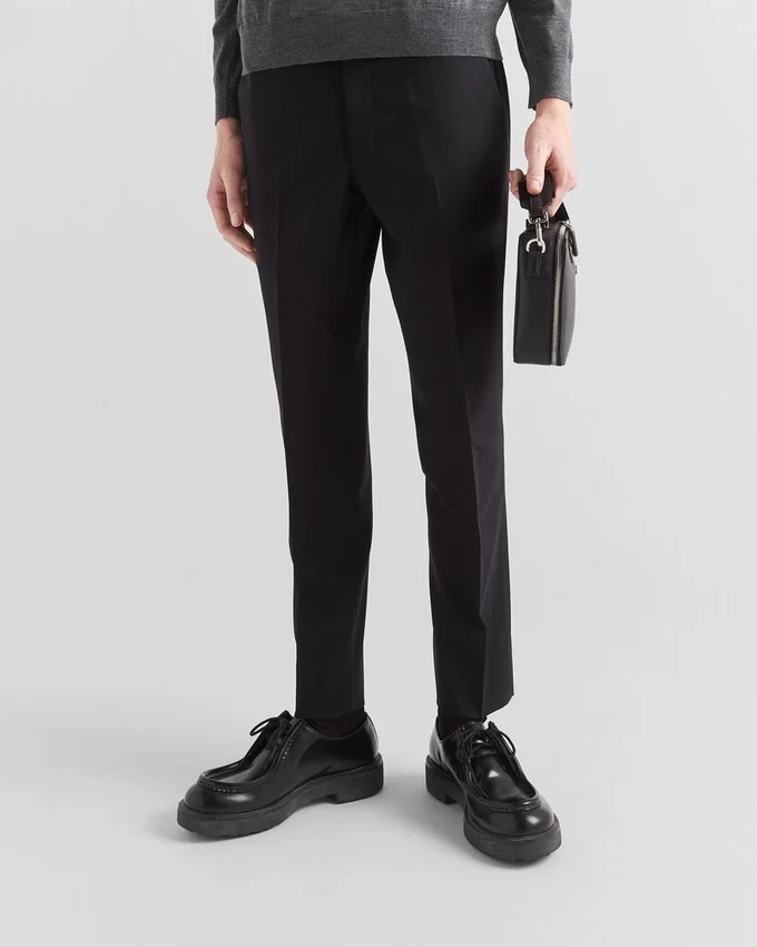 Pantalones de lana elástica ligera Pantalones de lana elástica ligera