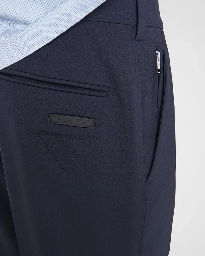 Pantalones de lana elástica ligera Pantalones de lana elástica ligera
