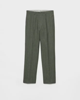Pantalones de mezcla de lana a rayas Pantalones de mezcla de lana a rayas