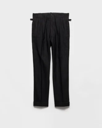 Pantalones de mezcla de lana con rayas