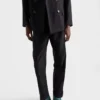Pantalones de mezcla de lana con rayas Pantalones de mezcla de lana con rayas