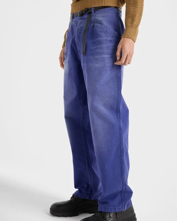 Pantalones de sarga de algodón Pantalones de sarga de algodón
