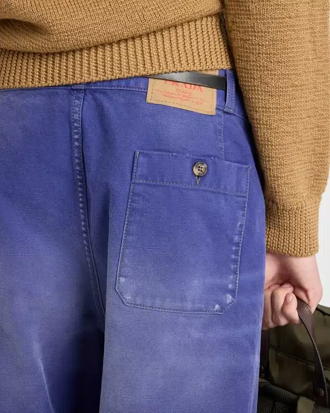 Pantalones de sarga de algodón Pantalones de sarga de algodón