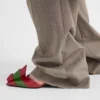Pantalones técnicos de lana con cinturón estampado
