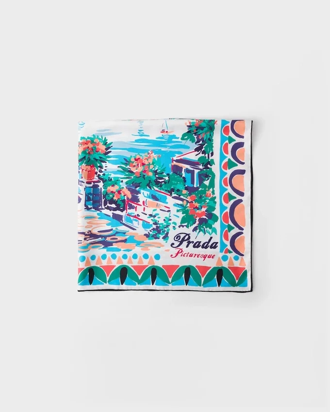Pañuelo de sarga de seda estampado 90 Pañuelo de sarga de seda estampado 90