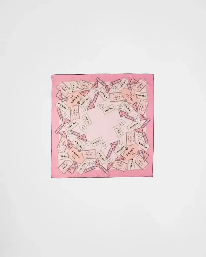 Pañuelo de sarga de seda estampado 90 Pañuelo de sarga de seda estampado 90