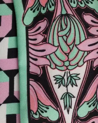 Pañuelo estrecho de sarga de seda estampado