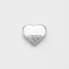 Pendiente individual Eternal Gold Nano Heart en oro blanco con diamante cultivado en laboratorio