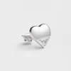 Pendiente individual Eternal Gold Nano Heart en oro blanco con diamante cultivado en laboratorio