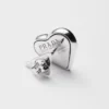 Pendiente individual Eternal Gold Nano Heart en oro blanco con diamante cultivado en laboratorio