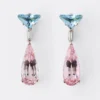 Pendientes colgantes Couleur Vivante: oro blanco con aguamarina, morganitas y diamantes
