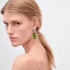 Pendientes colgantes Couleur Vivante – Oro blanco con aguamarina, peridoto y diamantes