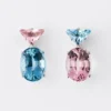 Pendientes colgantes Couleur Vivante – Oro blanco con morganita y aguamarina