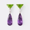 Pendientes colgantes Couleur Vivante – Oro blanco con peridoto, amatista y diamantes