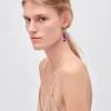Pendientes colgantes Couleur Vivante – Oro blanco con peridoto, amatista y diamantes