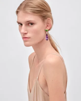 Pendientes colgantes Couleur Vivante – Oro blanco con peridoto, amatista y diamantes Pendientes colgantes Couleur Vivante – Oro blanco con peridoto, amatista y diamantes