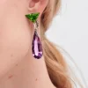 Pendientes colgantes Couleur Vivante – Oro blanco con peridoto, amatista y diamantes