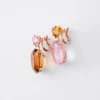 Pendientes colgantes Couleur Vivante – Oro rosa con morganita y citrino