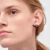 Pendientes de botón Couleur Vivante – Oro blanco con amatista