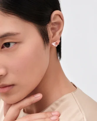 Pendientes de botón Couleur Vivante – Oro rosa con morganita Pendientes de botón Couleur Vivante – Oro rosa con morganita