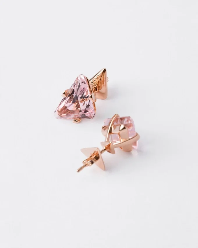 Pendientes de botón Couleur Vivante – Oro rosa con morganita Pendientes de botón Couleur Vivante – Oro rosa con morganita