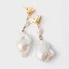Pendientes de metal con perlas Pendientes de metal con perlas