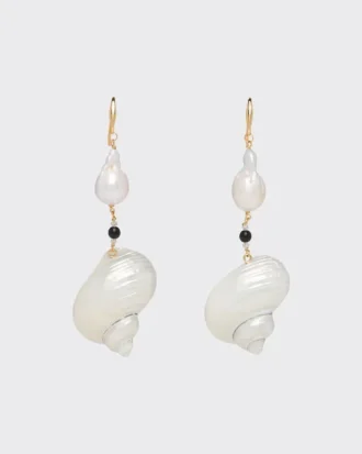 Pendientes de plata con conchas