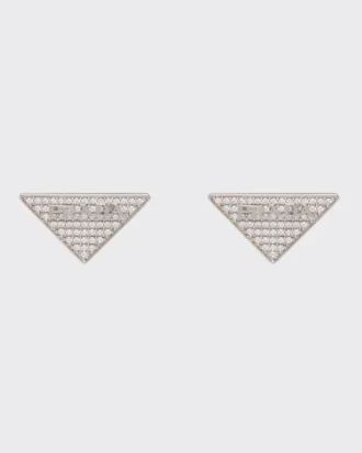 Pendientes de zirconita con logotipo de cristal