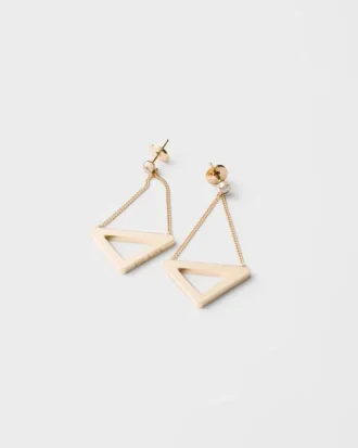 Pendientes largos con corte en oro amarillo y diamantes de Eternal Gold