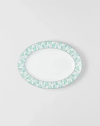 Plato de porcelana grande – Verde Viena