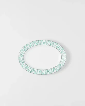 Plato de servir mediano de porcelana – Verde Viena