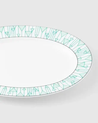 Plato de servir mediano de porcelana – Verde Viena