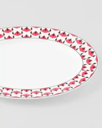 Plato de servir mediano de porcelana – Vienna Red