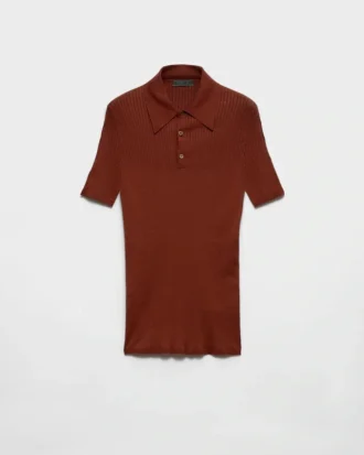 Polo de algodón de punto acanalado