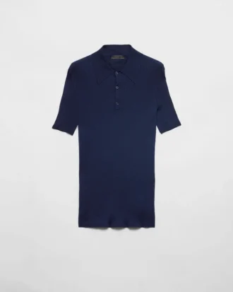 Polo de algodón de punto acanalado